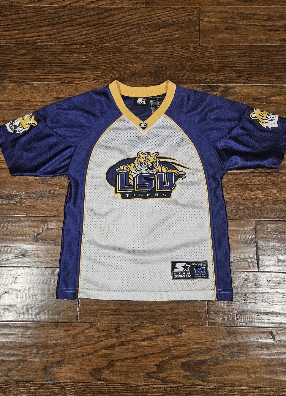NWOT STARTER LSU Tigers Kid's Short Sleeve Jersey - Purple/Gold/White - Size M